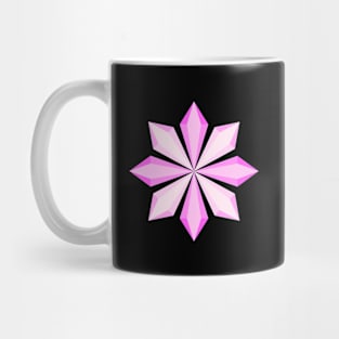 Pink frozen snowflake flower design, version two Mug